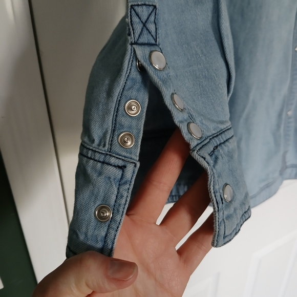 Free People Oversized Denim Shirt - Picture 2 of 9